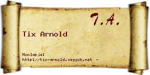 Tix Arnold névjegykártya